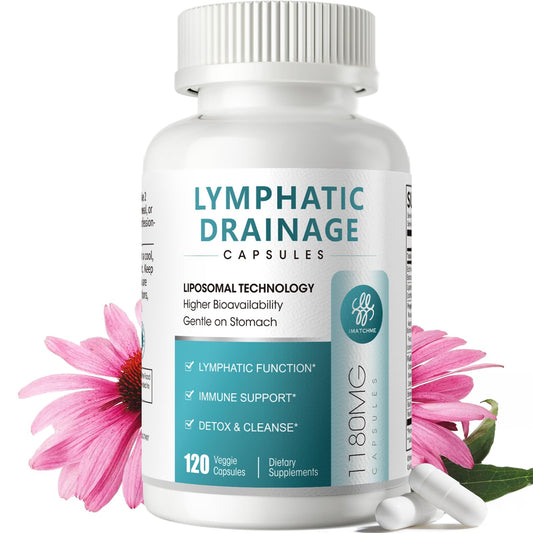 Imatchme Lymphatic bottle front, showing daily detox and fluid balance support.