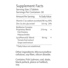 Label detail of Time Perfection reveals key ingredients for antioxidant protection