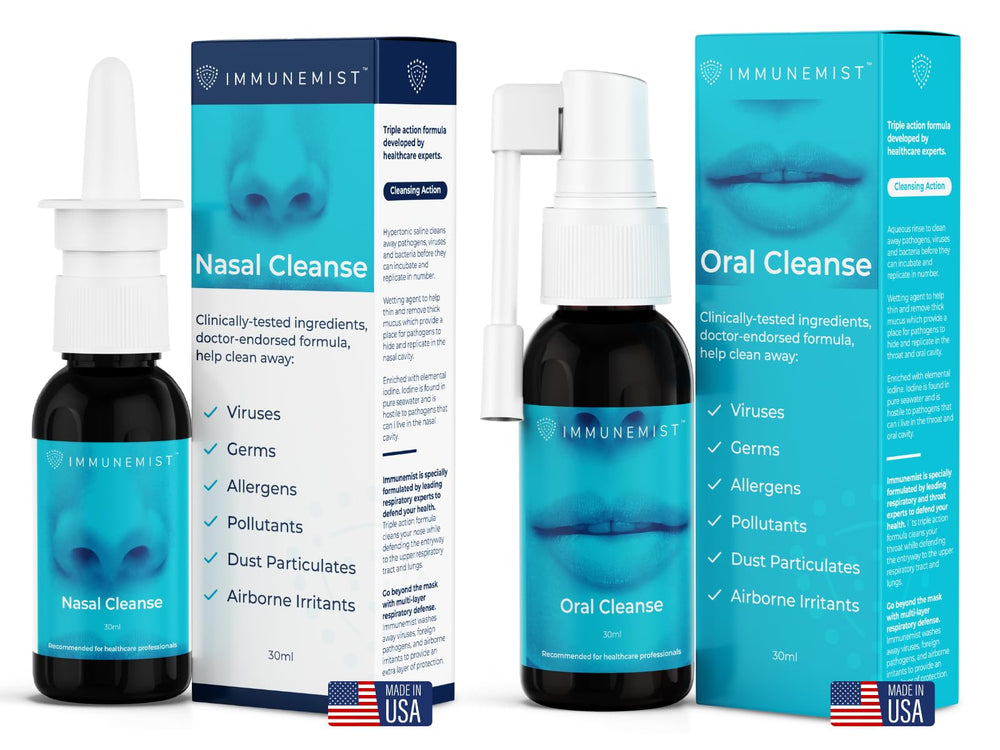 ImmuneMist nasal iodine spray bottle for refreshing nasal passages