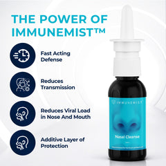 Close-up of nasal spray nozzle on ImmuneMist bottle