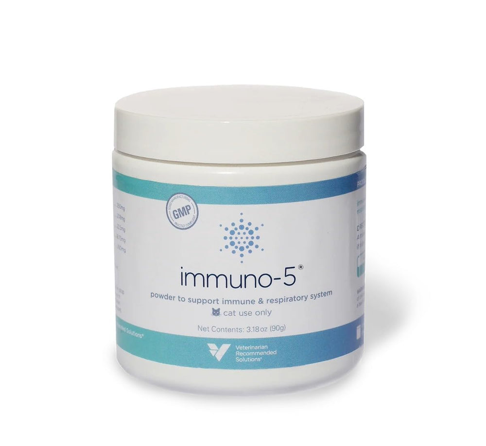 Immuno-5 cat meal setup illustrating a simple dosing routine.