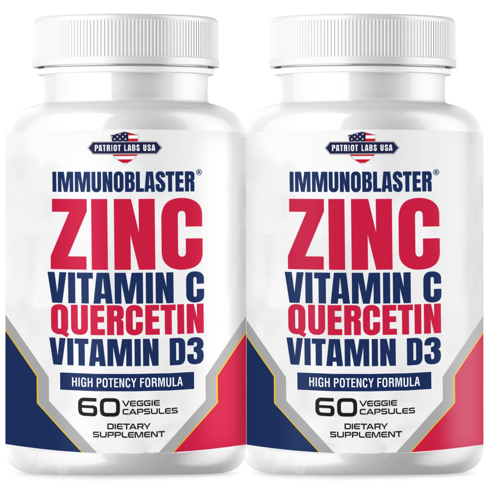IMMUNO BLASTER zinc quercetin vitamin C 800 mg + D3 bottle for daily immune support
