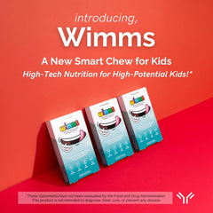 Immunocal Wimms Smart Chews gummies display tropical flavor and omega-3 power for growing minds
