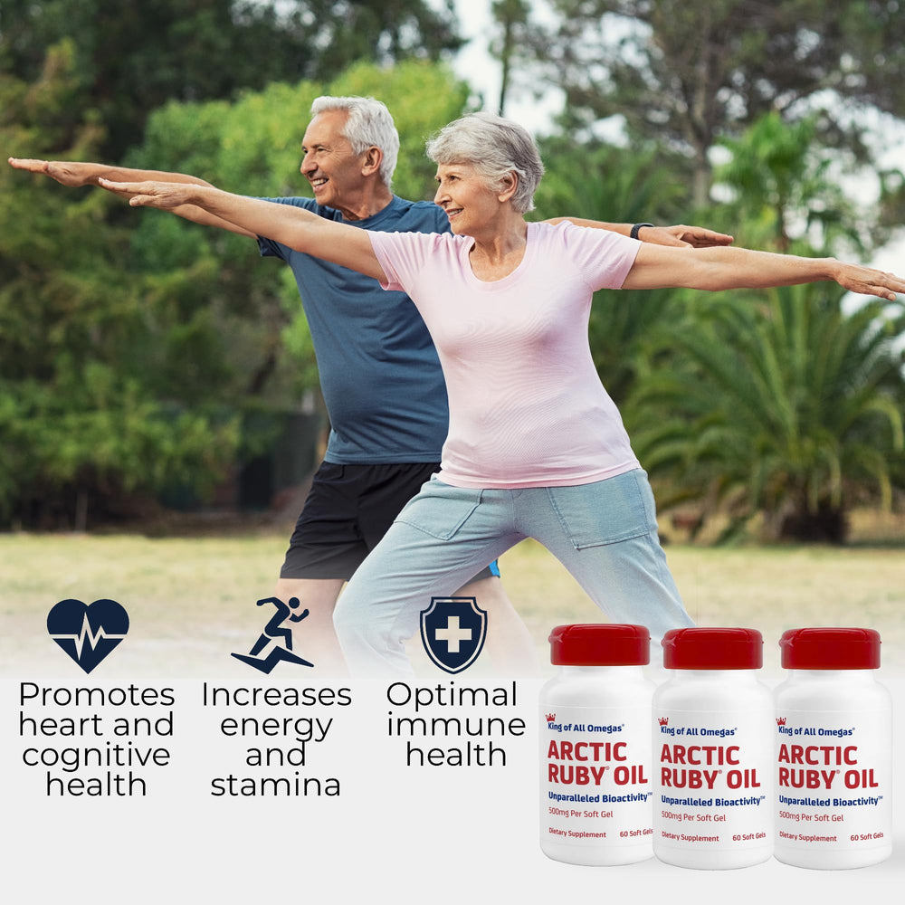 Immunocorp Arctic Ruby Oil Calanus finmarchicus source label emphasizing natural omega-3 origin.