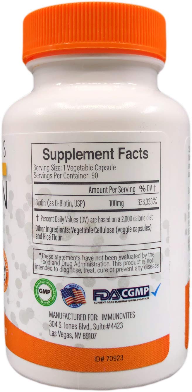 IMMUNOVITES Biotin 3-pack capsules ready for daily supplementation
