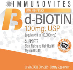 IMMUNOVITES biotin dosage graphic image for daily serving guidance