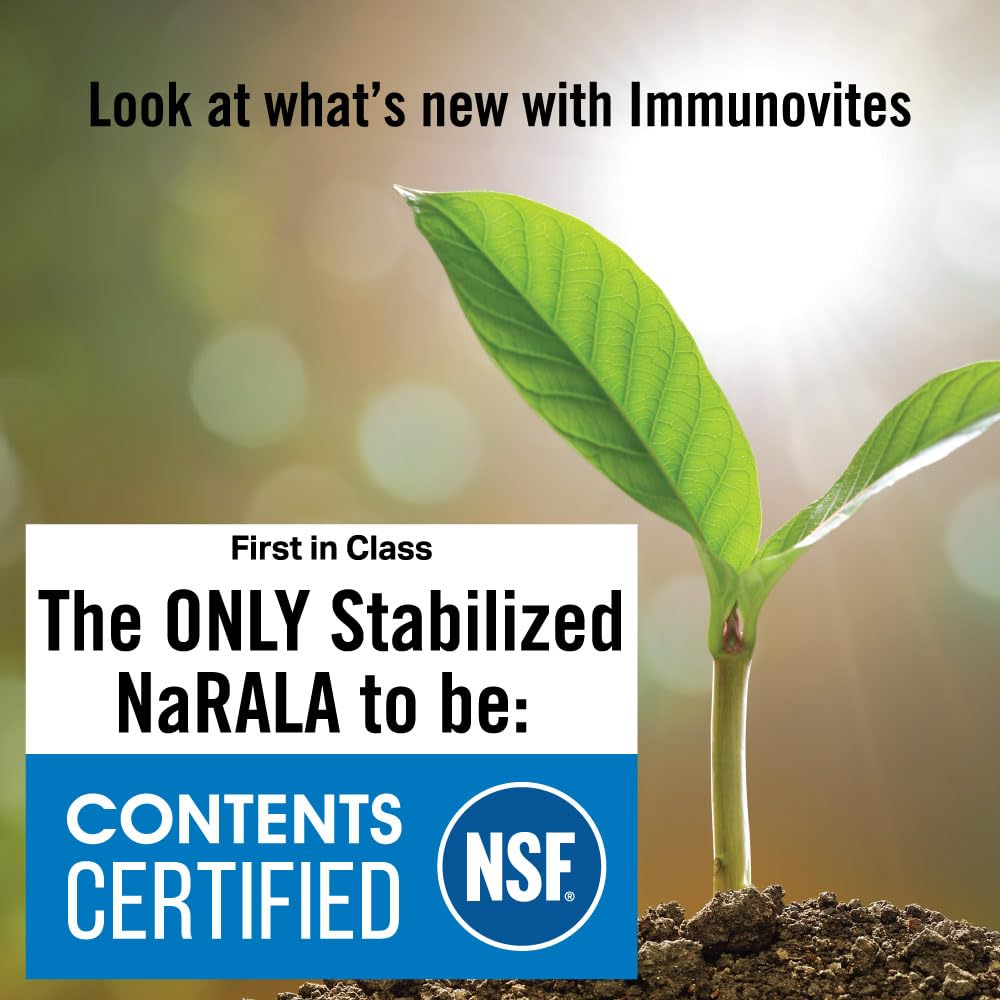 IMMUNOVITES supplement facts panel confirms stabilized Na-R-ALA labeling