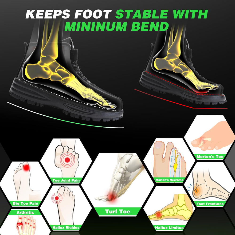 imonujo carbon fiber insole supports foot fracture recovery with rigid toe plate