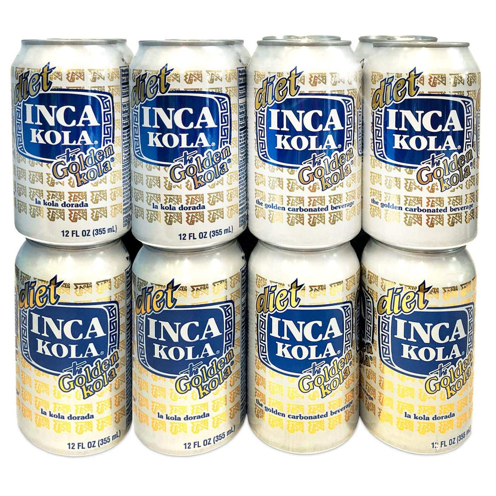 Inca Kola Diet Soda 12 oz can with golden fizz and low sodium