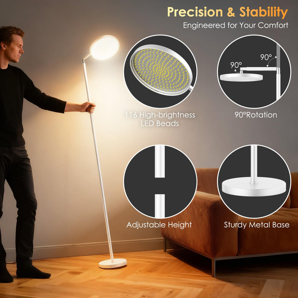 Incolumitas Sun Lamp 340-degree rotation for optimal lighting angles.