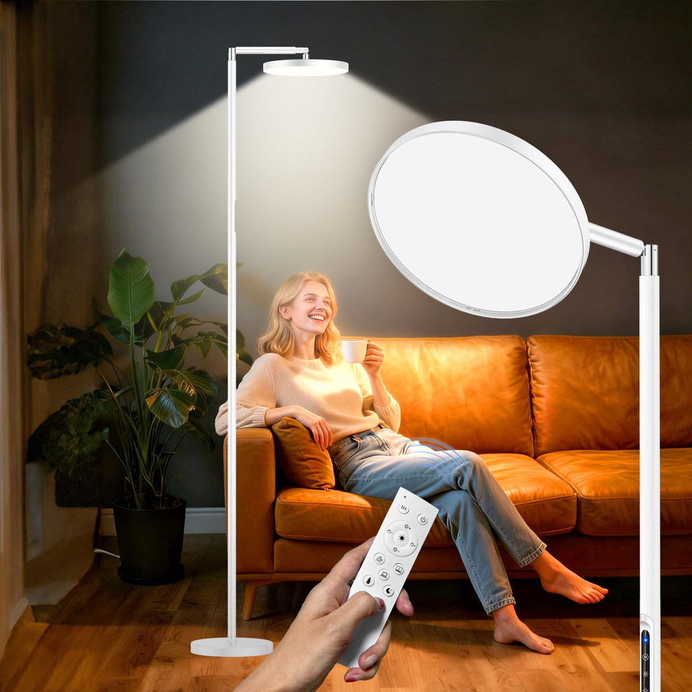 Incolumitas Sun Lamp full-spectrum 12000 Lux delivers crisp daylight for work and reading.
