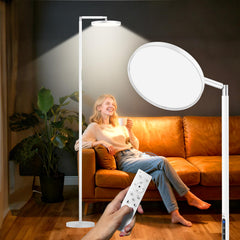 Incolumitas Sun Lamp full-spectrum 12000 Lux delivers crisp daylight for work and reading.