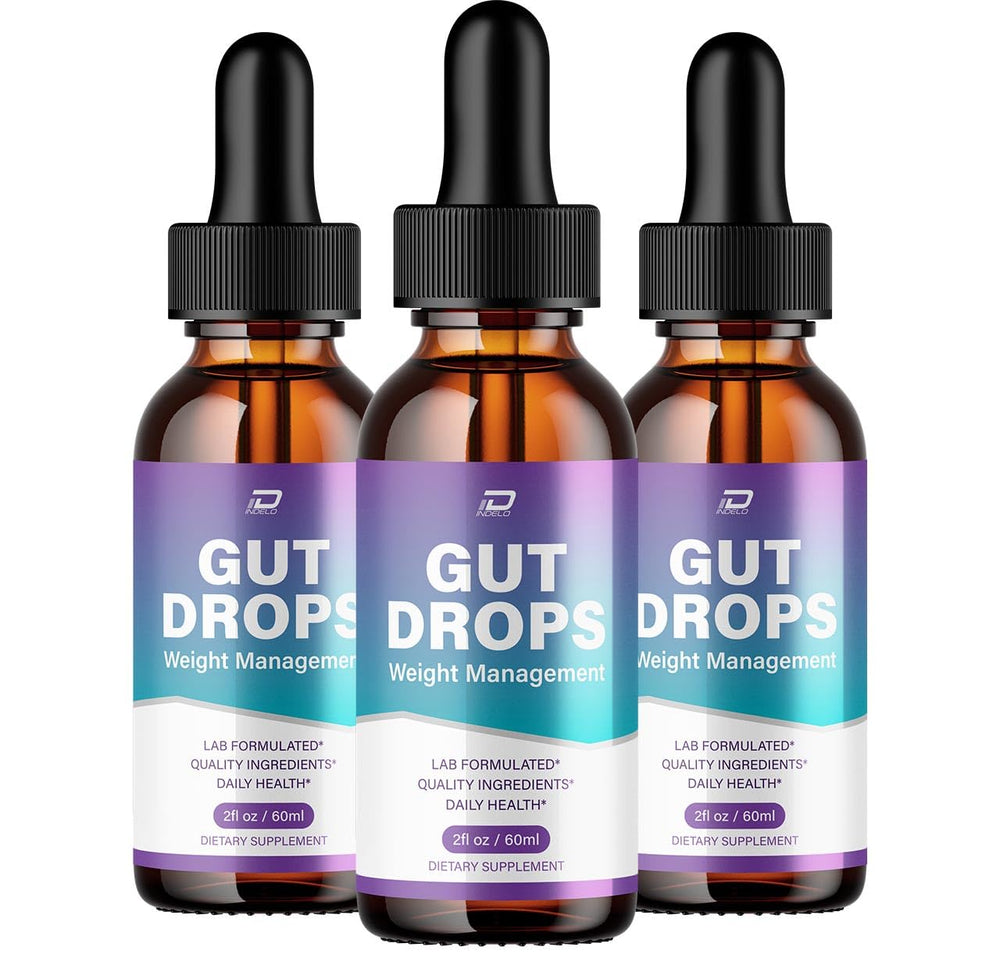 Indelo Gut Drops bottle with dropper for precise daily dosing