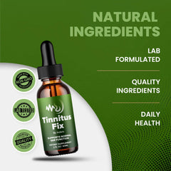 Label on Indelo Tinnitus Fix Drops highlights the advanced formula.