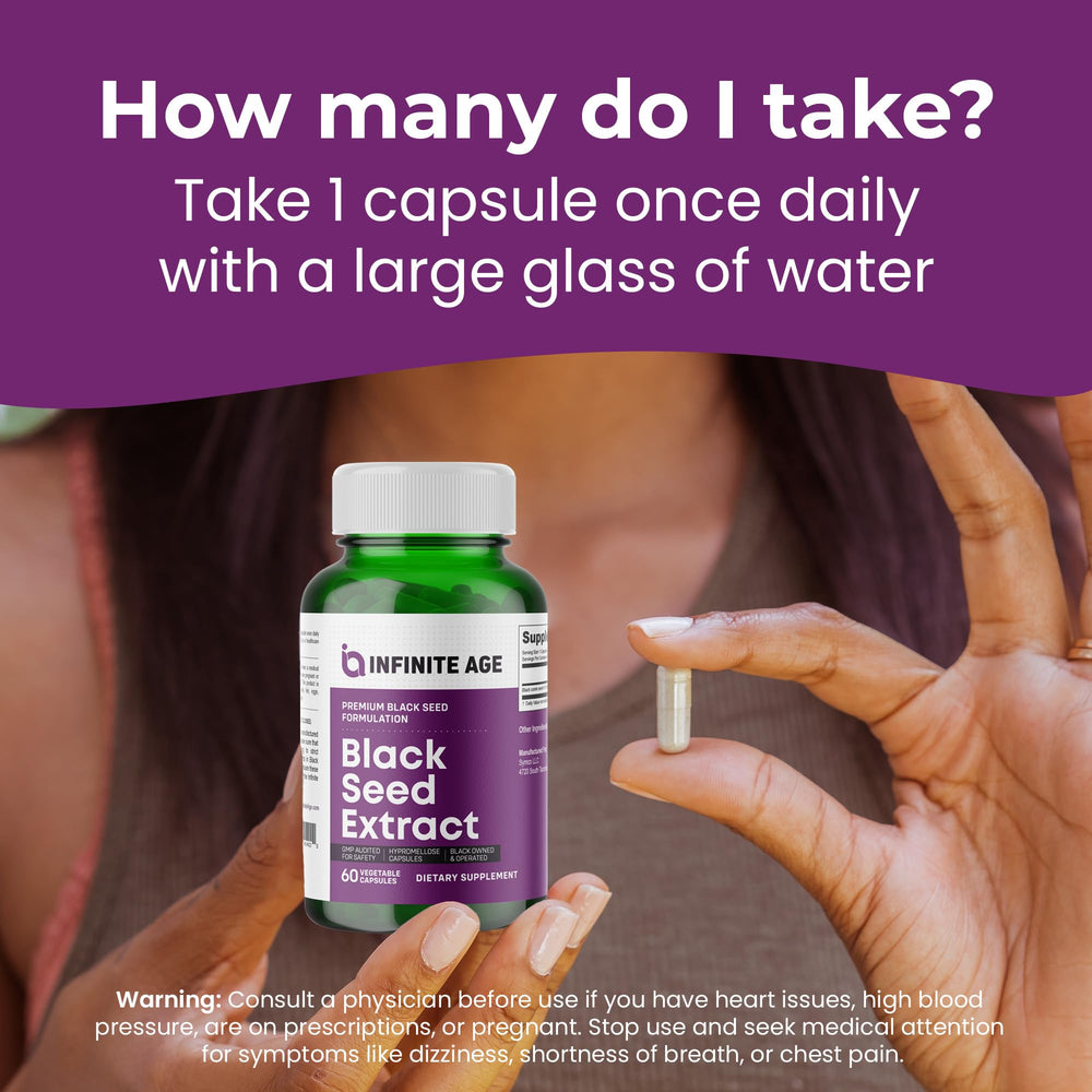 Infinite Age capsules pictured with brain-inspired graphics for focus and cognitive support.
