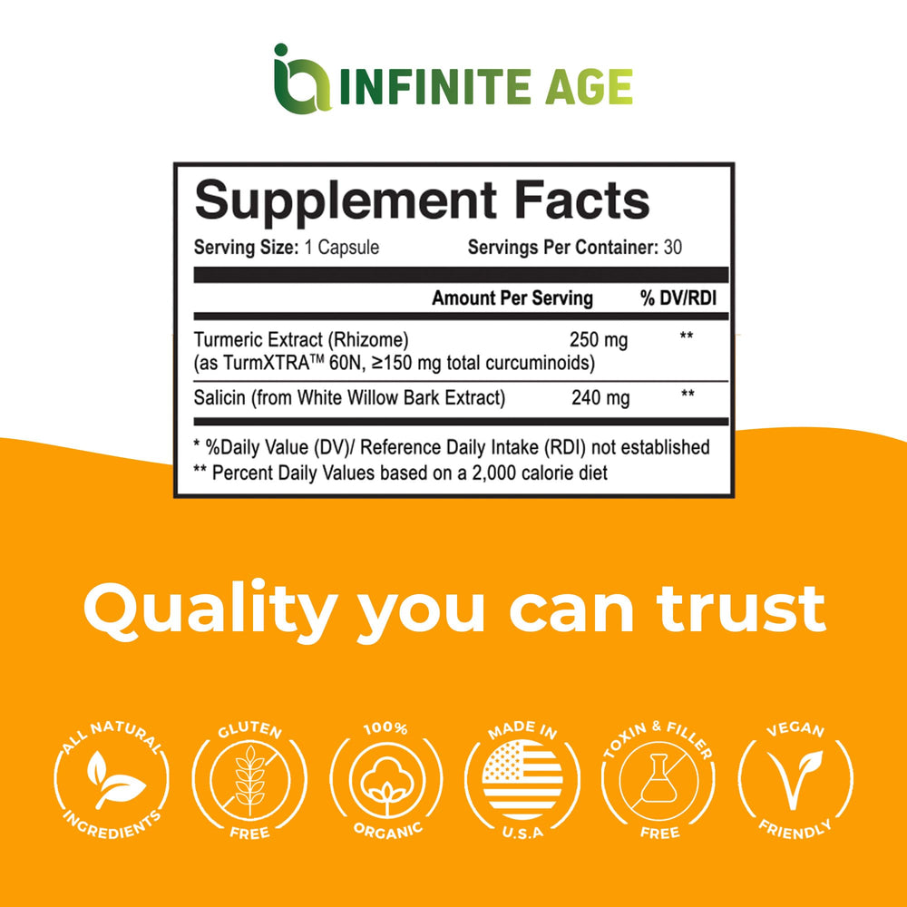 INFINITE AGE Infinite Relief packaging box with logo for premium wellness.