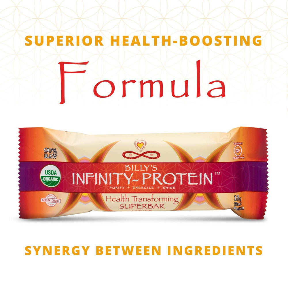 Breakfast-ready Infinity Greens bar beside coffee for a busy morning