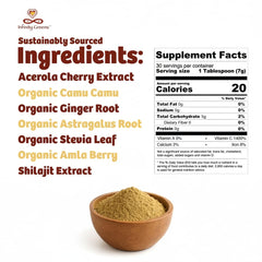 Bright citrus-taste powder dissolving smoothly in a glass of water