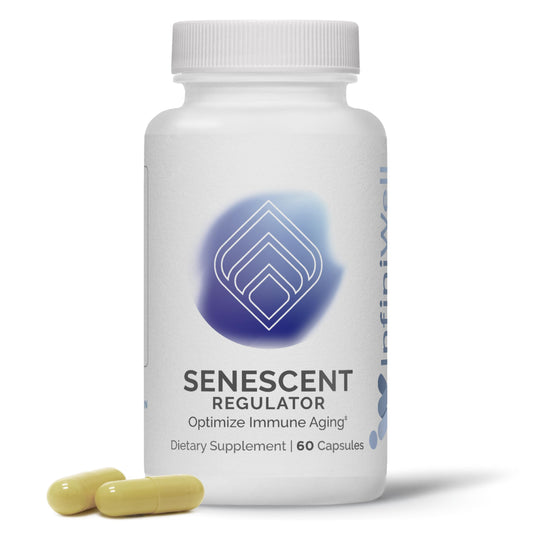 InfiniWell Senescent Regulator bottle front view for daily wellness