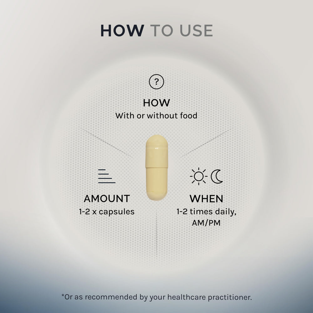 InfiniWell Senolytic capsules on table imply simple, everyday use.