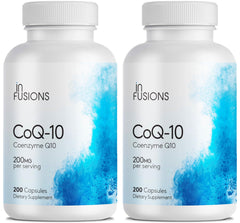 Infusions International CoQ10 200mg capsules ready for daily use, easy to swallow.