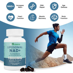 ingreens Liposomal NAD+ plus packaging box and bottle for product overview