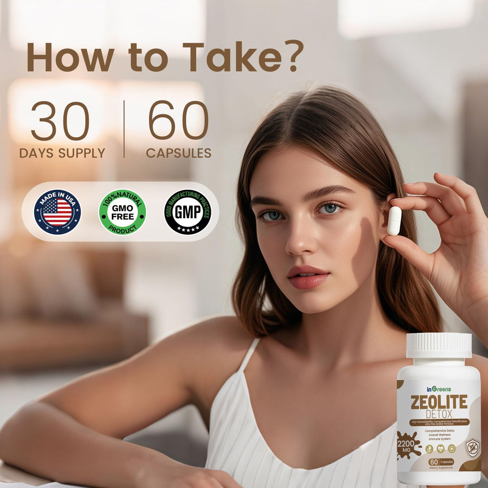 inGreens Zeolite Detox capsules label confirms third-party testing and safety