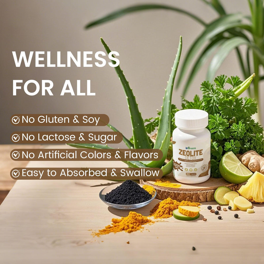 inGreens Zeolite Detox ingredients milk thistle hint at gut support