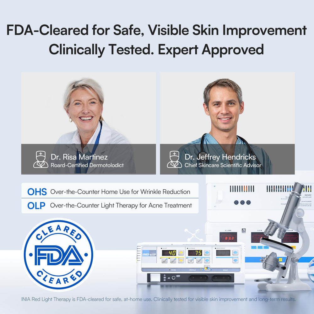 Ergonomic neck and décolleté coverage on INIA device.