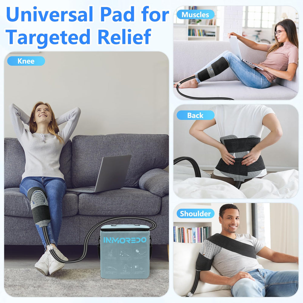 Inmoredo Cold Therapy Machine whisper-quiet pump supports restful sleep.