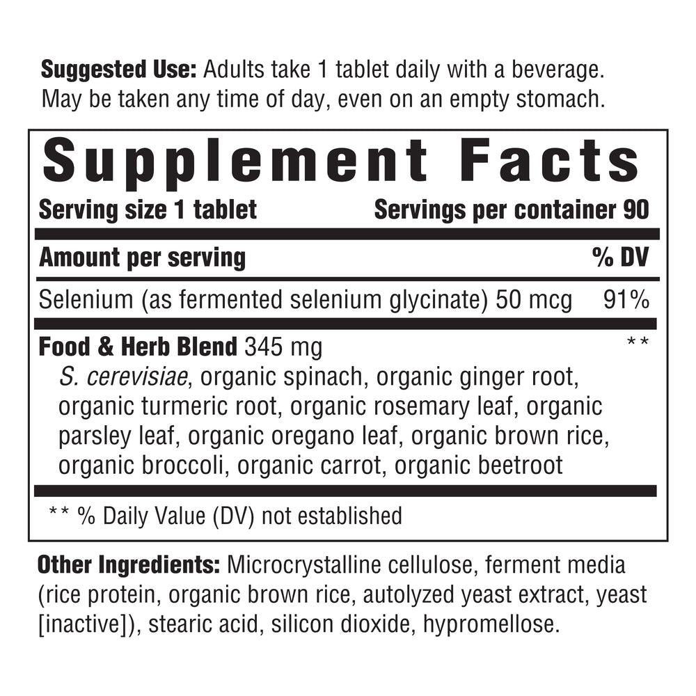 Innate Response Formulas Selenium tablet closeup highlighting small, easy daily dose.