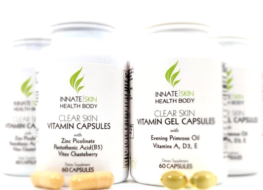 Innate Skin Clear Skin Acne Vitamin System bottle — easy daily capsules for hormonal balance
