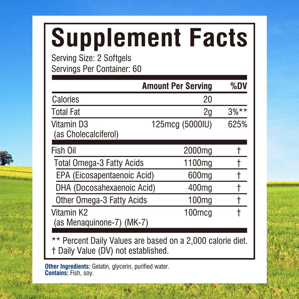 Innate Vitality Omega-3 softgel pour illustrating easy daily dosing.