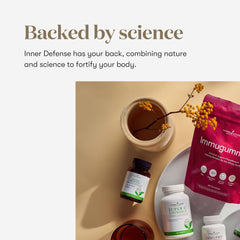 Unpacked bottle beside herbs to show potency.
