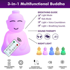 INNER TRUTH Buddha Lamp night light creates a soothing ambience for winding down