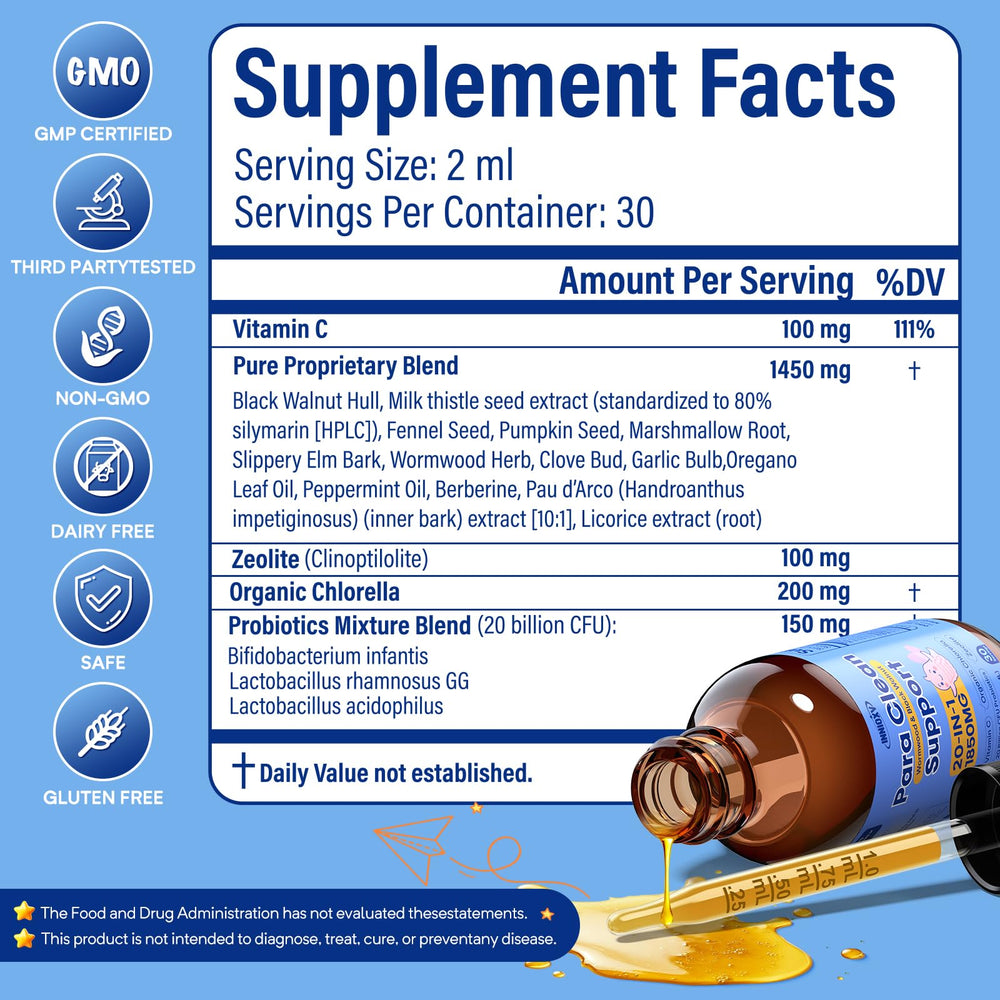 INNIOXV Parasite Cleanse kid-friendly taste aids easier administration.