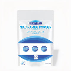 INNOCOSVATE Niacinamide powder in a jar, gentle for sensitive skin and DIY skincare.