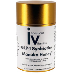 Innocuous Vitamins GLP-1 Synbiotic bottle with Manuka honey blend.