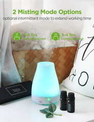 InnoGear diffuser with wood-grain PP housing blends naturally with decor