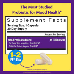 InnovixLabs Mood Probiotic label focus highlighting key strains and potency.