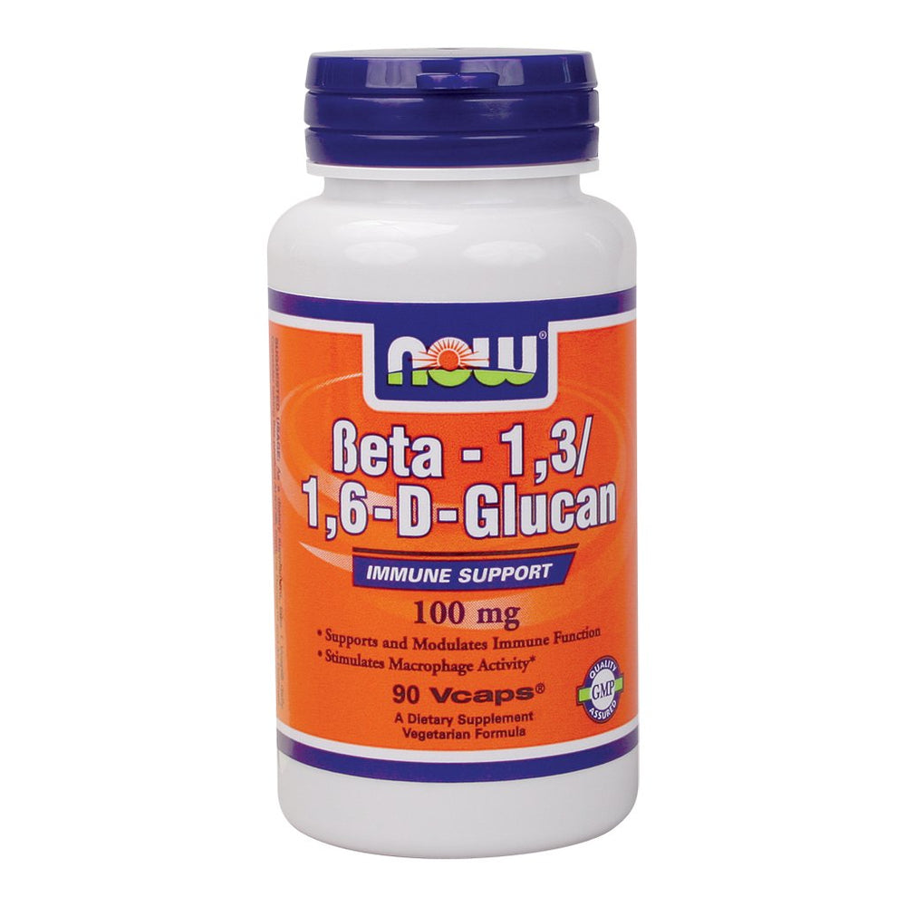 INNZA NOW Beta 1,3/1,6-D-Glucan bottle and capsules for daily wellness support.