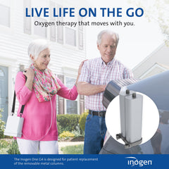Inogen One G4 replacement column pair close-up metal emphasizes durable construction