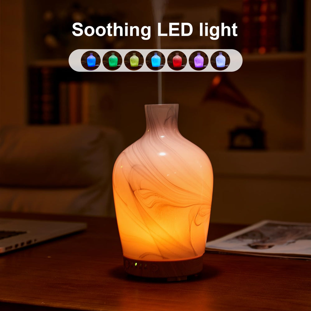 Inrorans Vase Diffuser with LED night light creating calming bedroom ambiance
