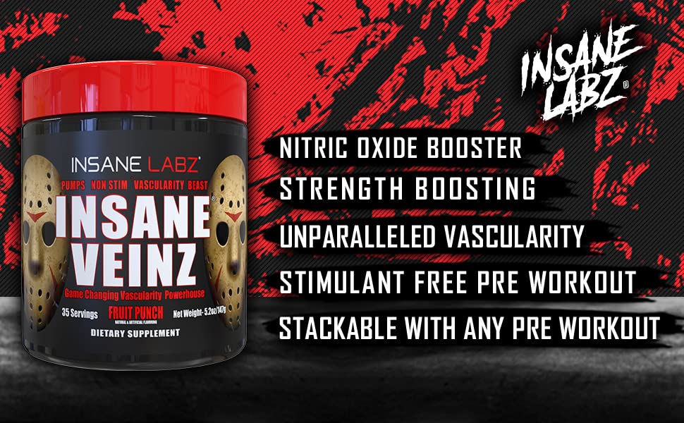 Insane Labz branding on product lineup for premium pre-workout choice.