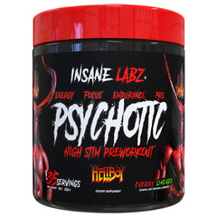 Insane Labz Hellboy Edition tub label signals bold branding for intense workouts