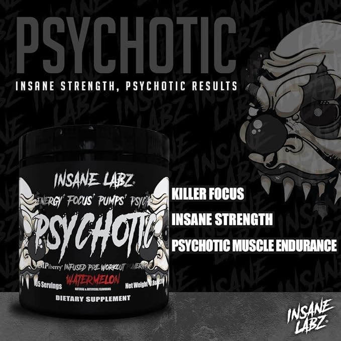 Insane Labz Psychotic Black Edition blue raspberry flavor visual for refreshing taste.