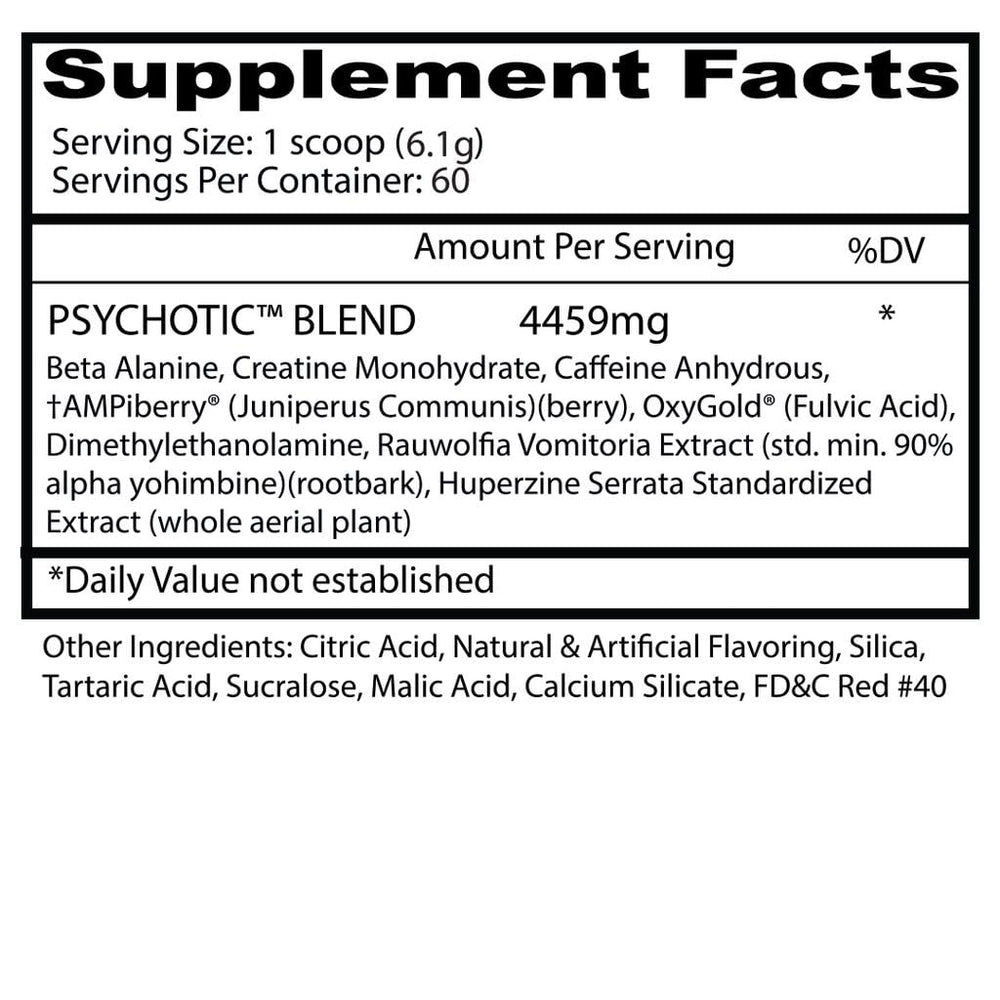 Mixed Psychotic drink in a glass ready for training with focus.