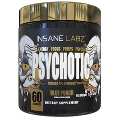 Insane Labz Psychotic Gold bottle pouring for an energy-boosting pre-workout.