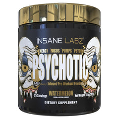 Insane Labz Psychotic Gold bottle pour shows quick energy for intense workouts