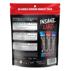 Insane Labz Psychotic powder label closeup highlighting ingredients for sustained focus